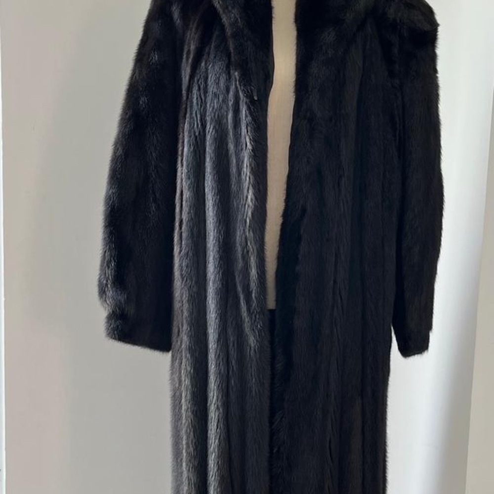 Black large mink coat
